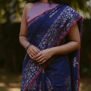 Blue Handwoven Benarasi 