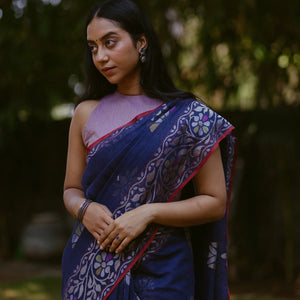 Blue Handwoven Benarasi 