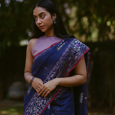 Blue Handwoven Benarasi 
