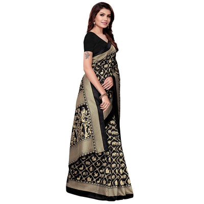 Imposing Black Colored Festive Wear Art Silk Saree