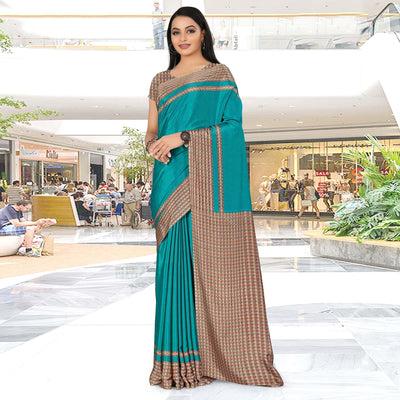 Imposing Green Coloured Casual Wear Printed Crepe Saree