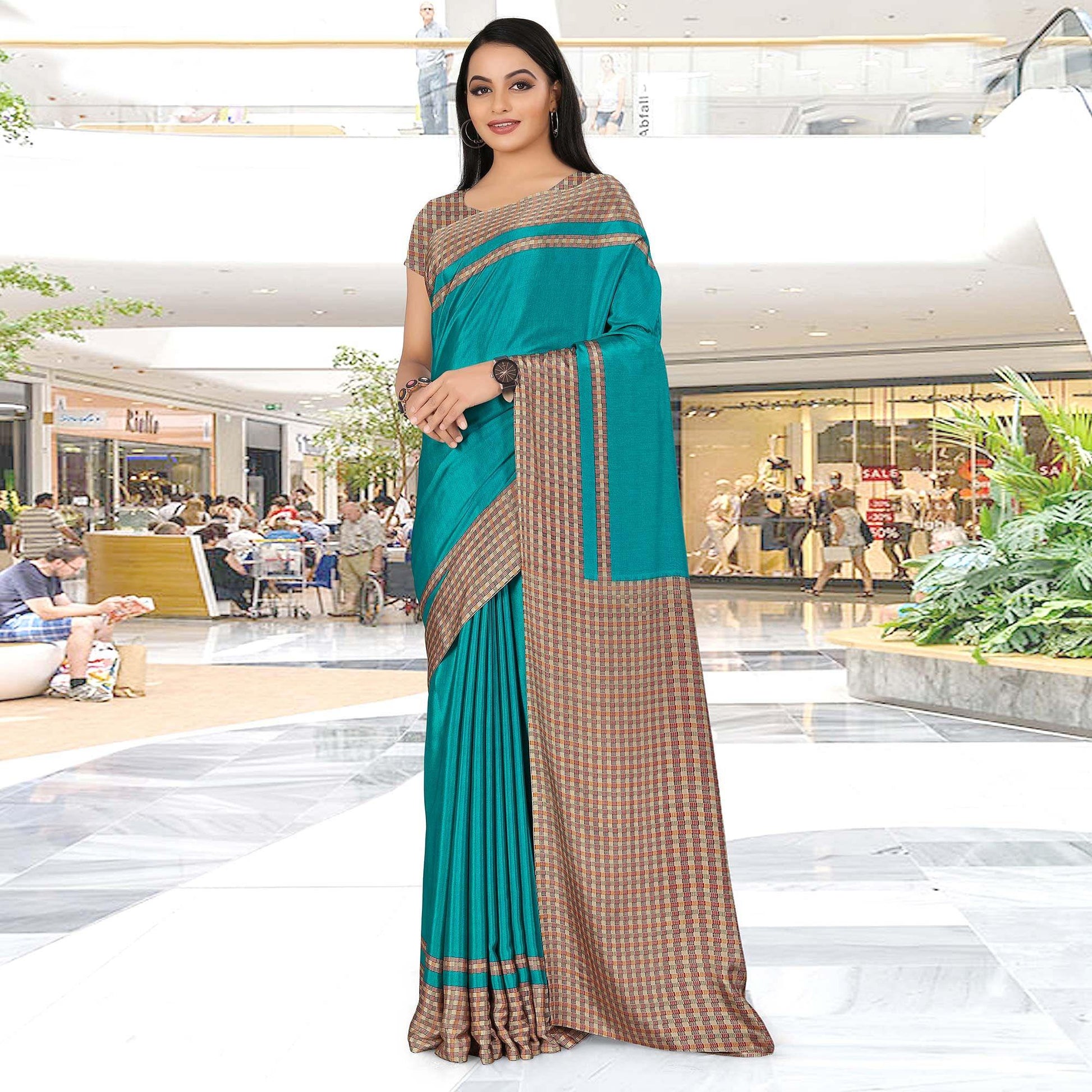 Imposing Green Coloured Casual Wear Printed Crepe Saree