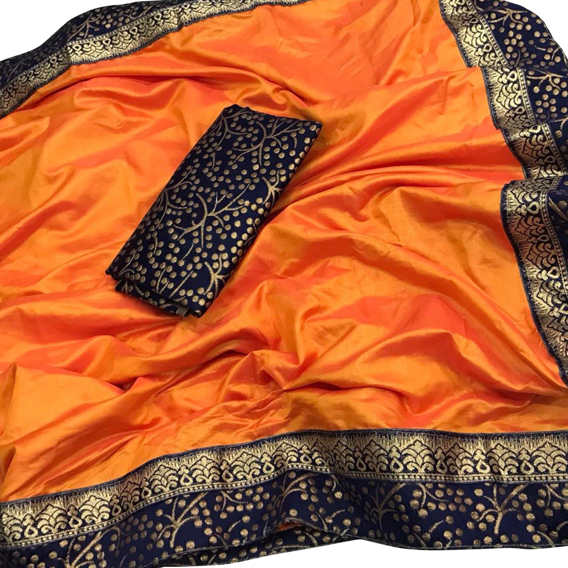 Imposing Orange Colored Festive Wear Art Silk Saree