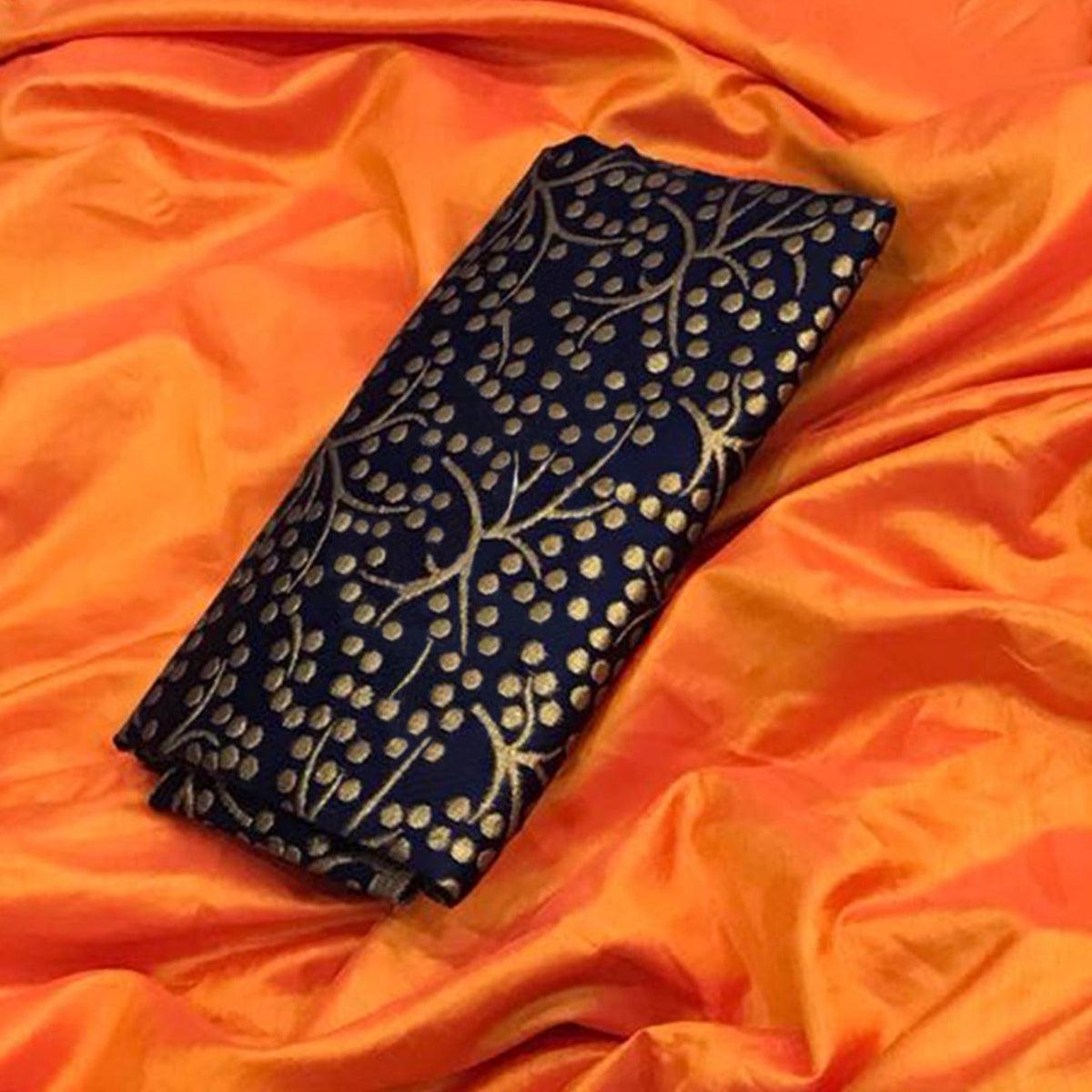 Imposing Orange Colored Festive Wear Art Silk Saree