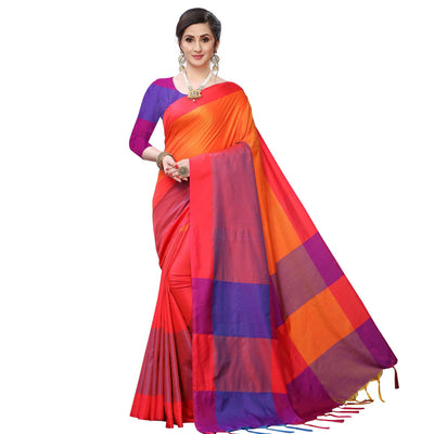 Imposing Orange Colored Festive Wear Woven Sana Silk Saree