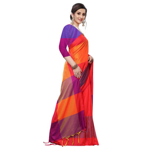Imposing Orange Colored Festive Wear Woven Sana Silk Saree