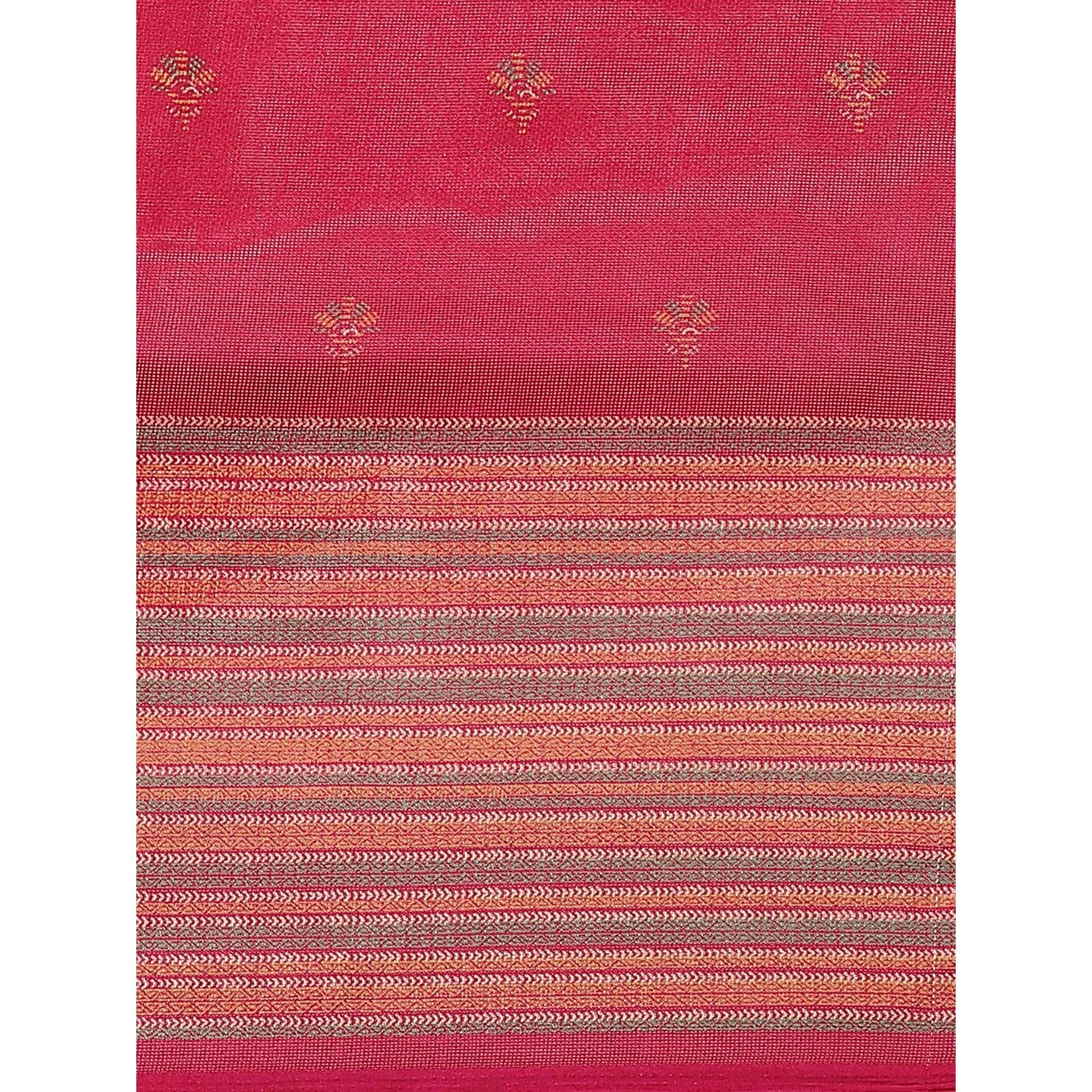 Imposing Pink Colored Casual Wear Printed Jute Silk Saree