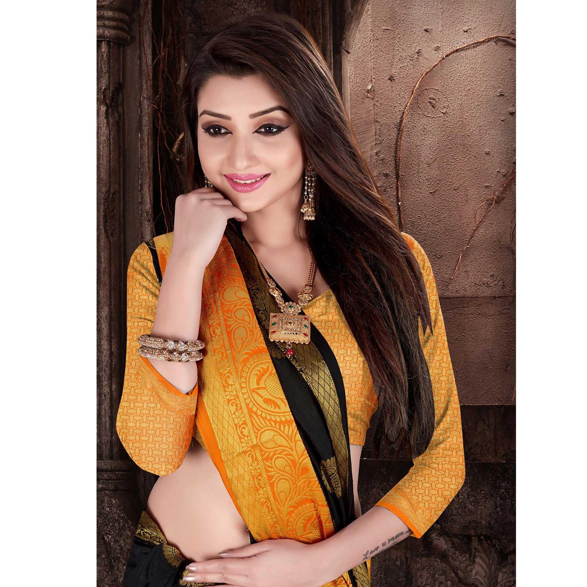 Impressive Black Colored Festive Wear Woven Silk Saree