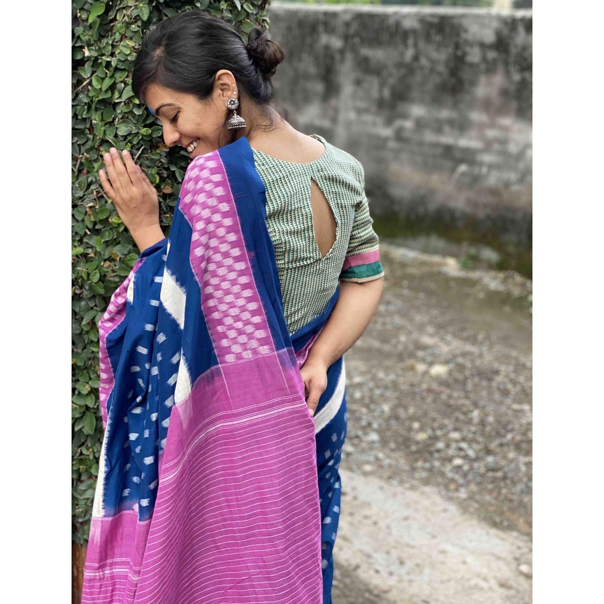 Impressive Blue Colored Casual Wear Printed Silk Saree