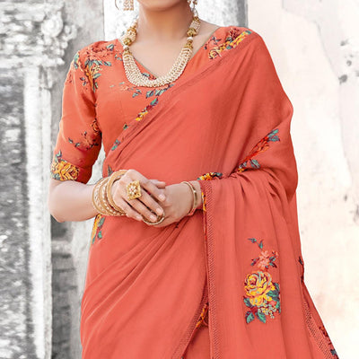 Impressive Gazari Coloured Partywear Printed Chiffon Saree