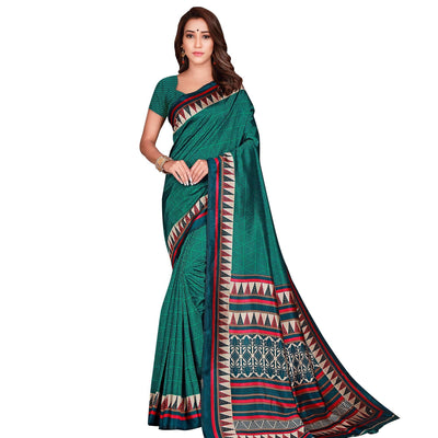 Impressive Green Colored Casual Wear Printed Art Silk Saree
