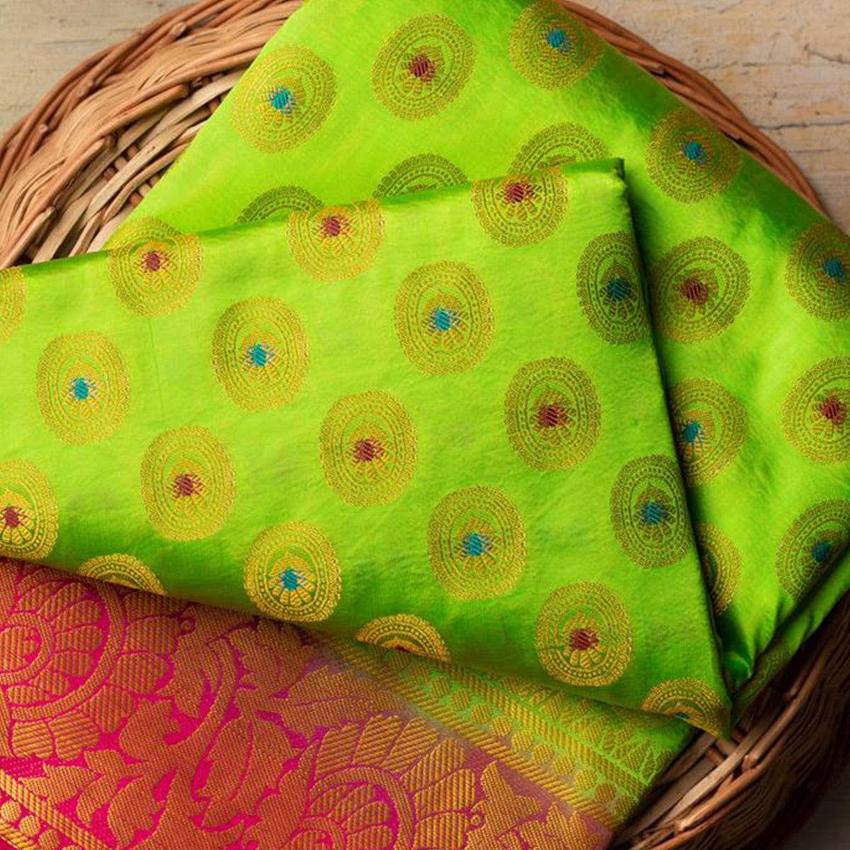 Impressive Green Colored Festive Wear Woven Art Silk Saree