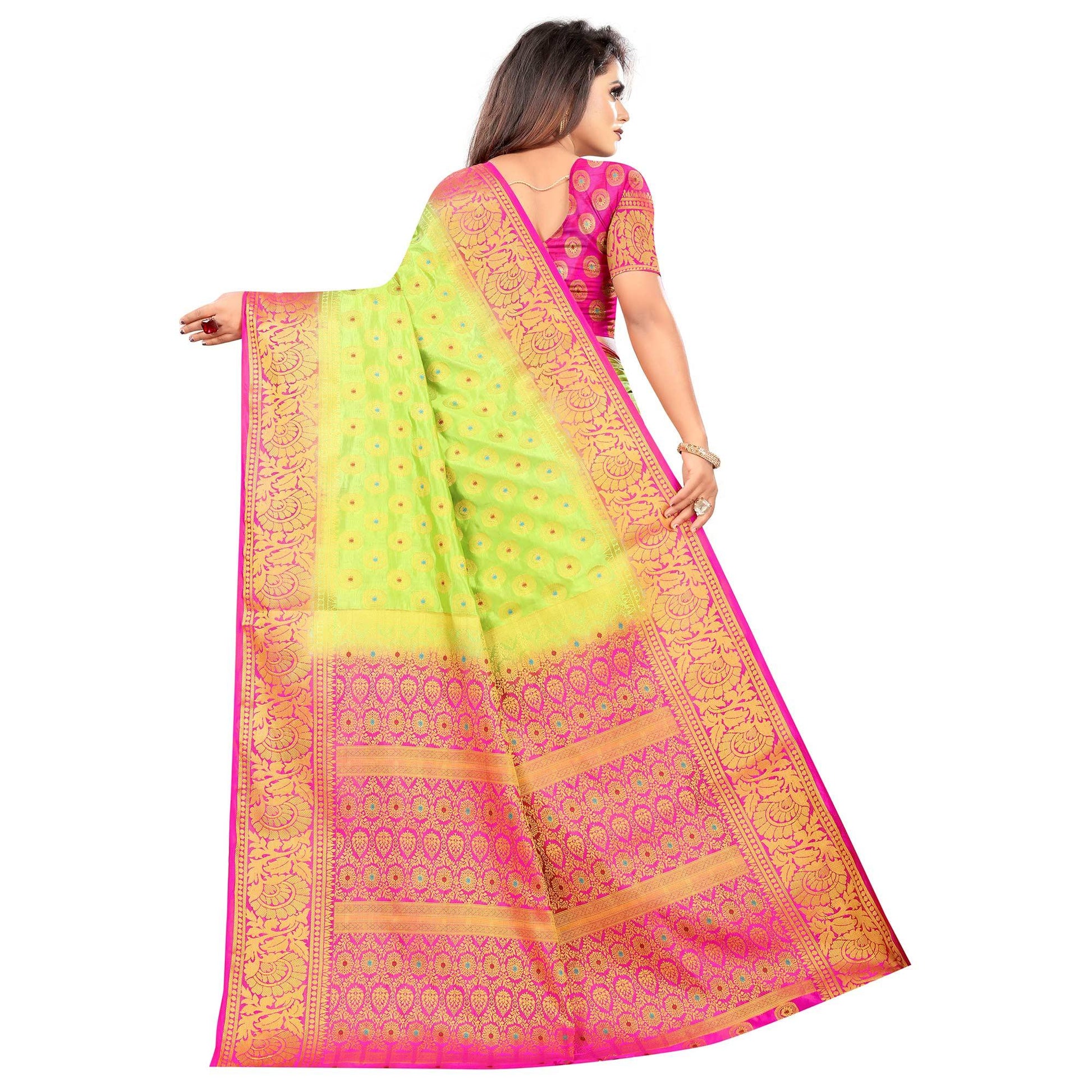 Impressive Green Colored Festive Wear Woven Art Silk Saree