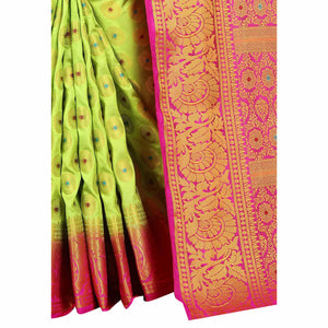 Impressive Green Colored Festive Wear Woven Art Silk Saree