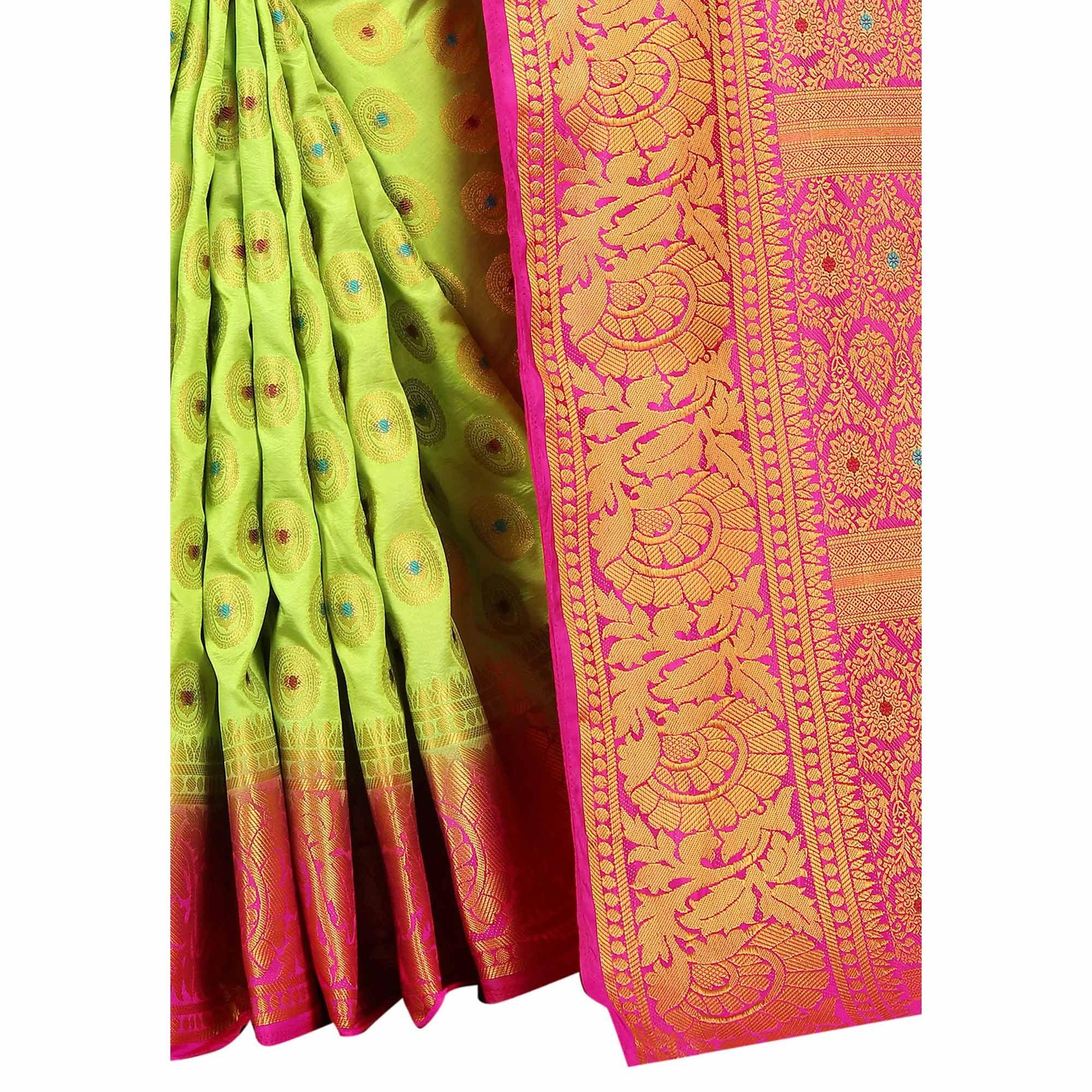 Impressive Green Colored Festive Wear Woven Art Silk Saree