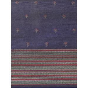 Impressive Navy Blue Colored Casual Wear Printed Jute Silk Saree