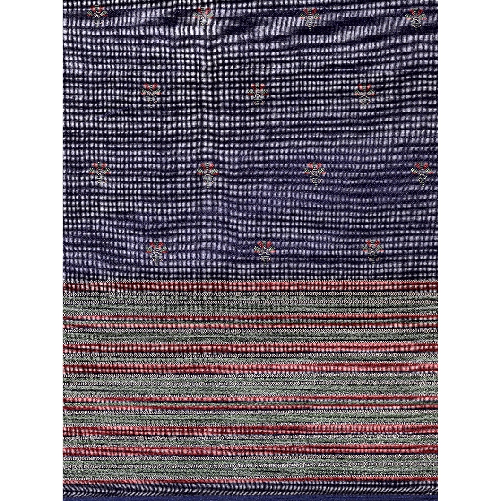 Impressive Navy Blue Colored Casual Wear Printed Jute Silk Saree
