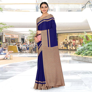 Impressive Nblue Coloured Casual Wear Printed Crepe Saree