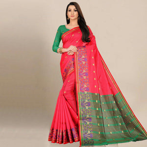 Impressive Pink Colored Festive Wear Woven Art Silk Saree