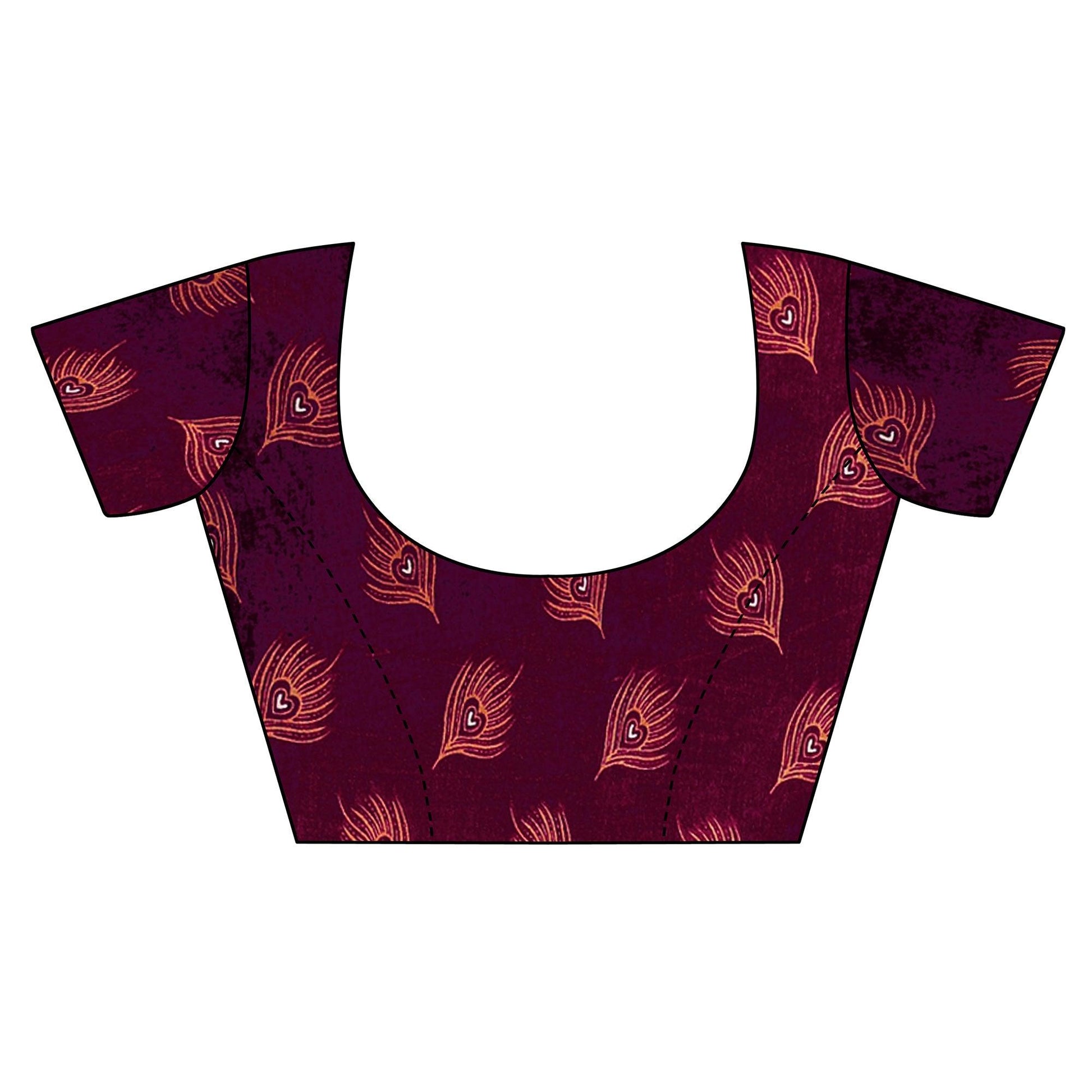 Impressive Wine Colored Festive Wear Printed Art Silk Saree