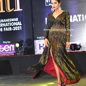 Black Evening Silk Handloom Gown