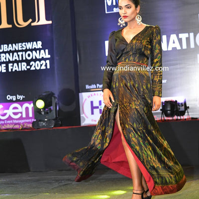 Black Evening Silk Handloom Gown