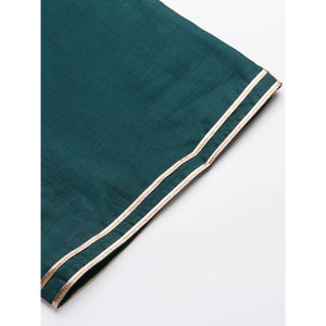 Indo Era - Green Solid Straight Kurta Palazzo with Dupatta Set
