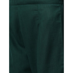 Indo Era - Green Solid Straight Kurta Palazzo with Dupatta Set