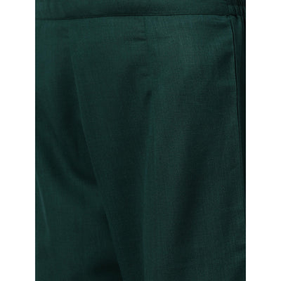 Indo Era - Green Solid Straight Kurta Palazzo with Dupatta Set