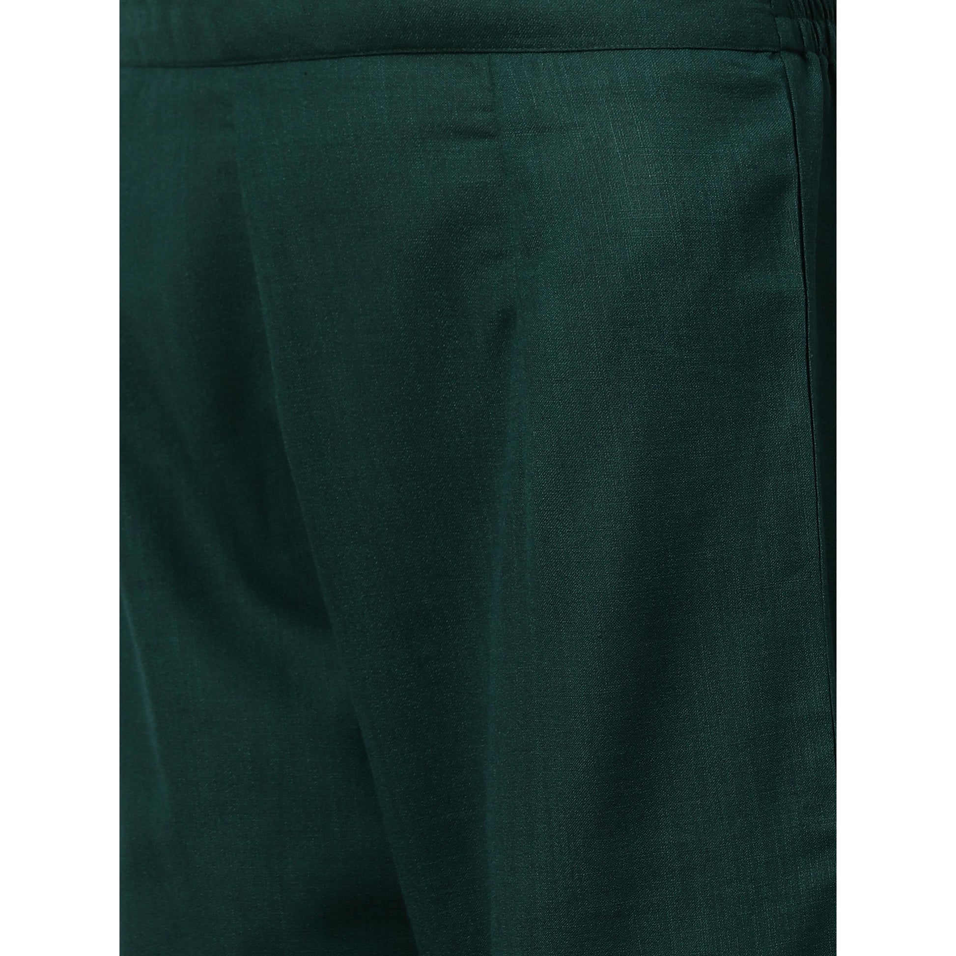 Indo Era - Green Solid Straight Kurta Palazzo with Dupatta Set