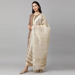 Indo Era - Maroon Printed Straight Kurta Palazzo with Dupatta Sets