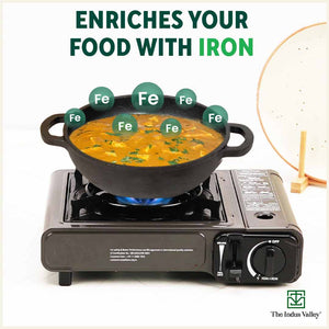 CASTrong Thick Cast Iron Kadai+Tawa+Free ₹110 Spatula,Kitchen set for Home, Pre-seasoned,100% Pure,Toxin-free