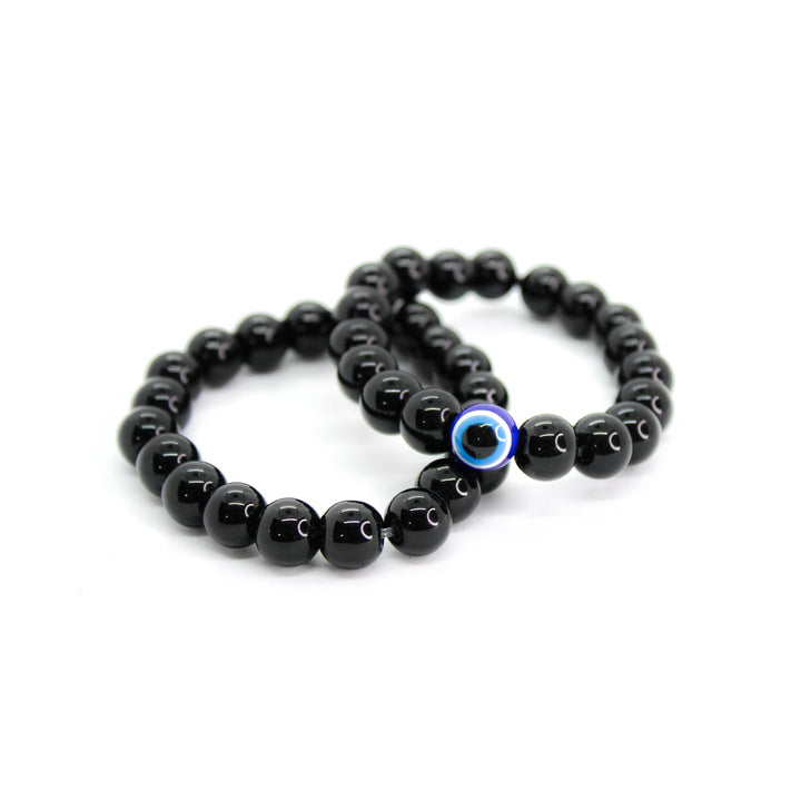 Protective Evil Eye Crystal Black Bracelet 2 Pieces Combo