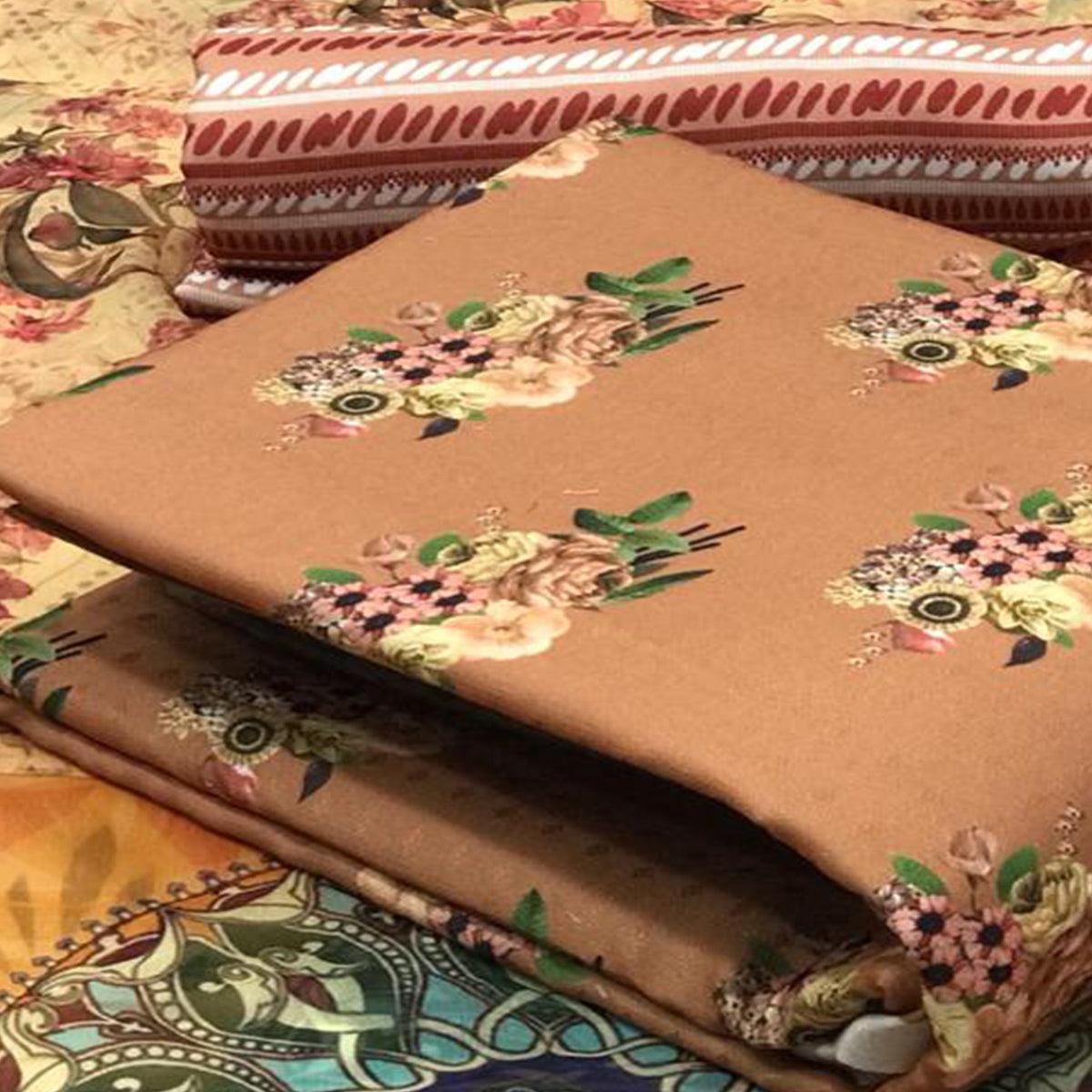 Innovative Beige Colored Casual Wear Printed Pashmina Dress Material