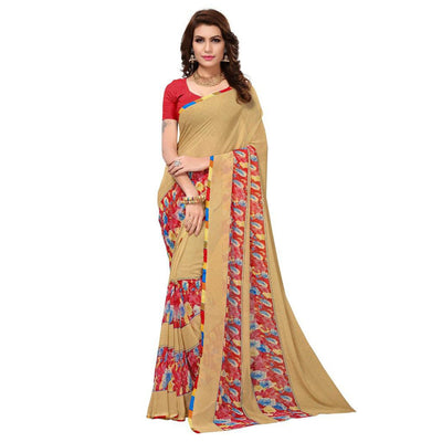 Innovative Casual Printed Georgette Saree - Pack of 2