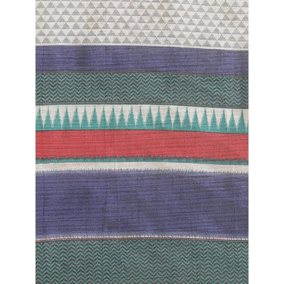 Innovative Cream Colored Casual Wear Printed Art Silk Saree
