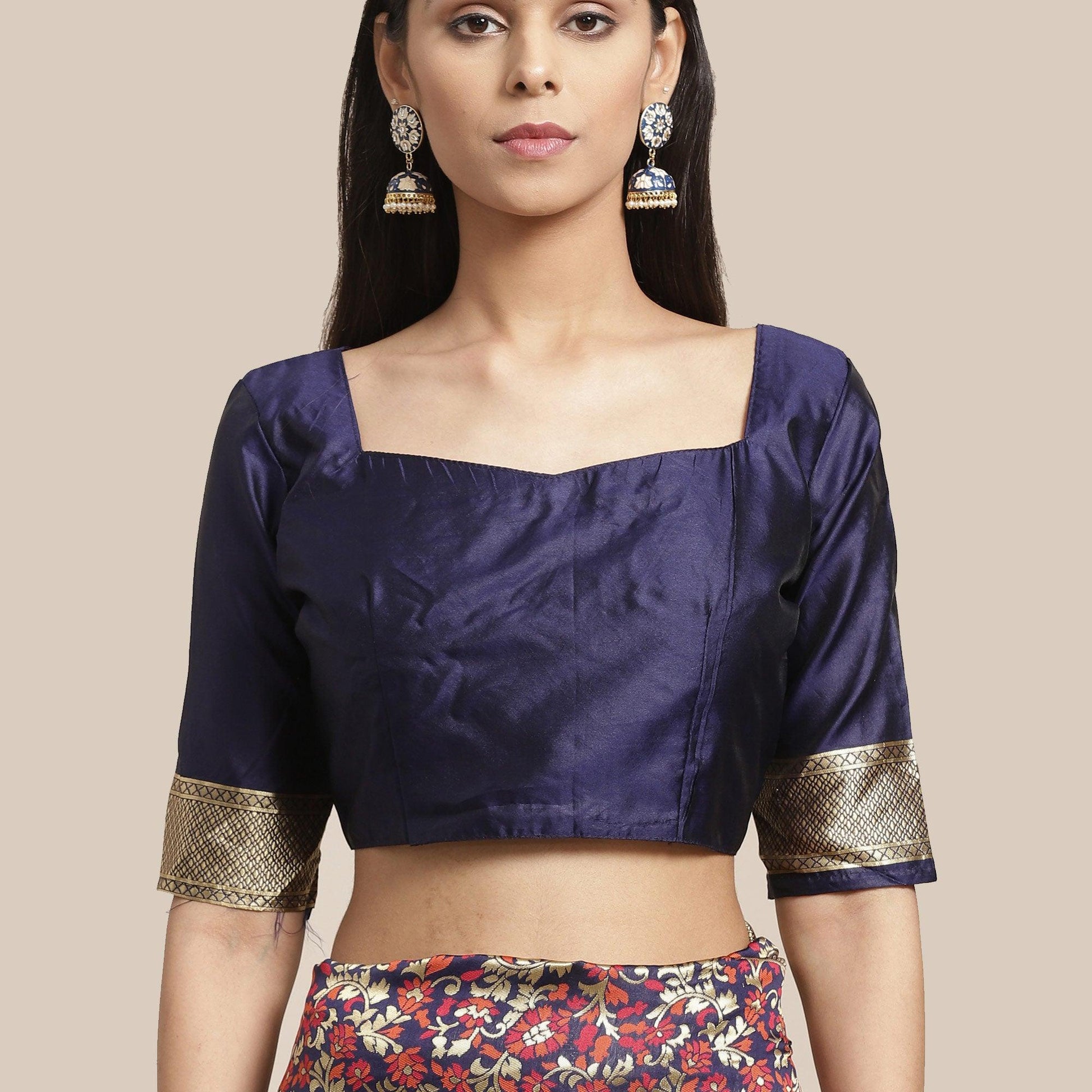 Innovative Navy Blue Colored Festive Wear Woven Silk Blend Saree