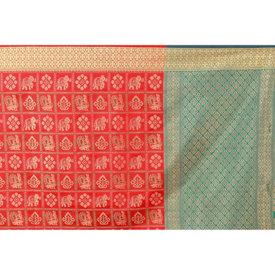 Innovative Red Colored festive Wear silk Saree