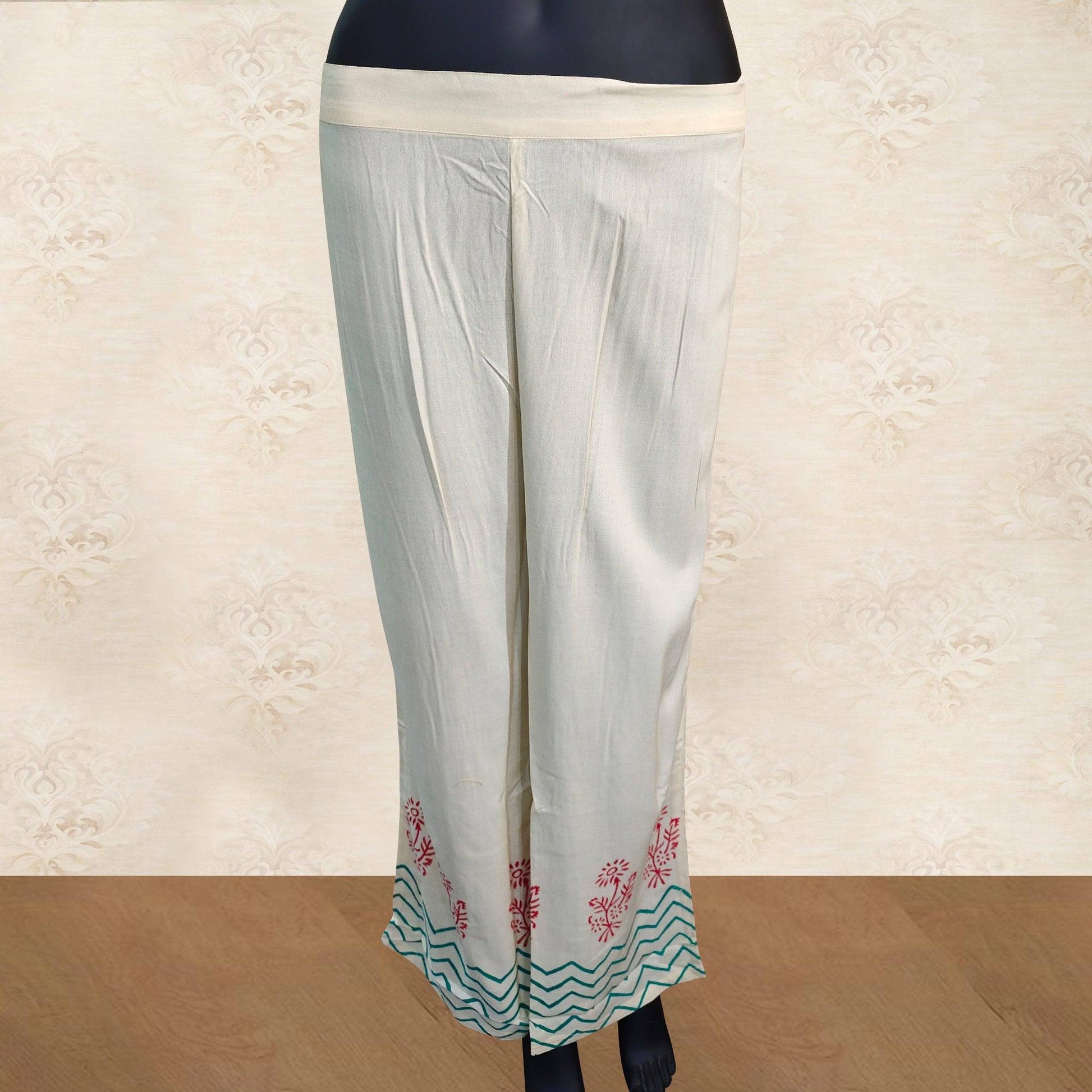 Intricate Aqua Blue Colored Partywear Handwork Cotton Kurti-Palazzo Set With Dupatta