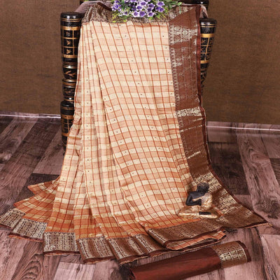 Intricate Brown Colored Festive Wear Woven Banarasi Silk Saree