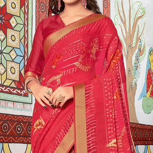 Intricate Gazari Coloured Partywear Printed Brasso Saree