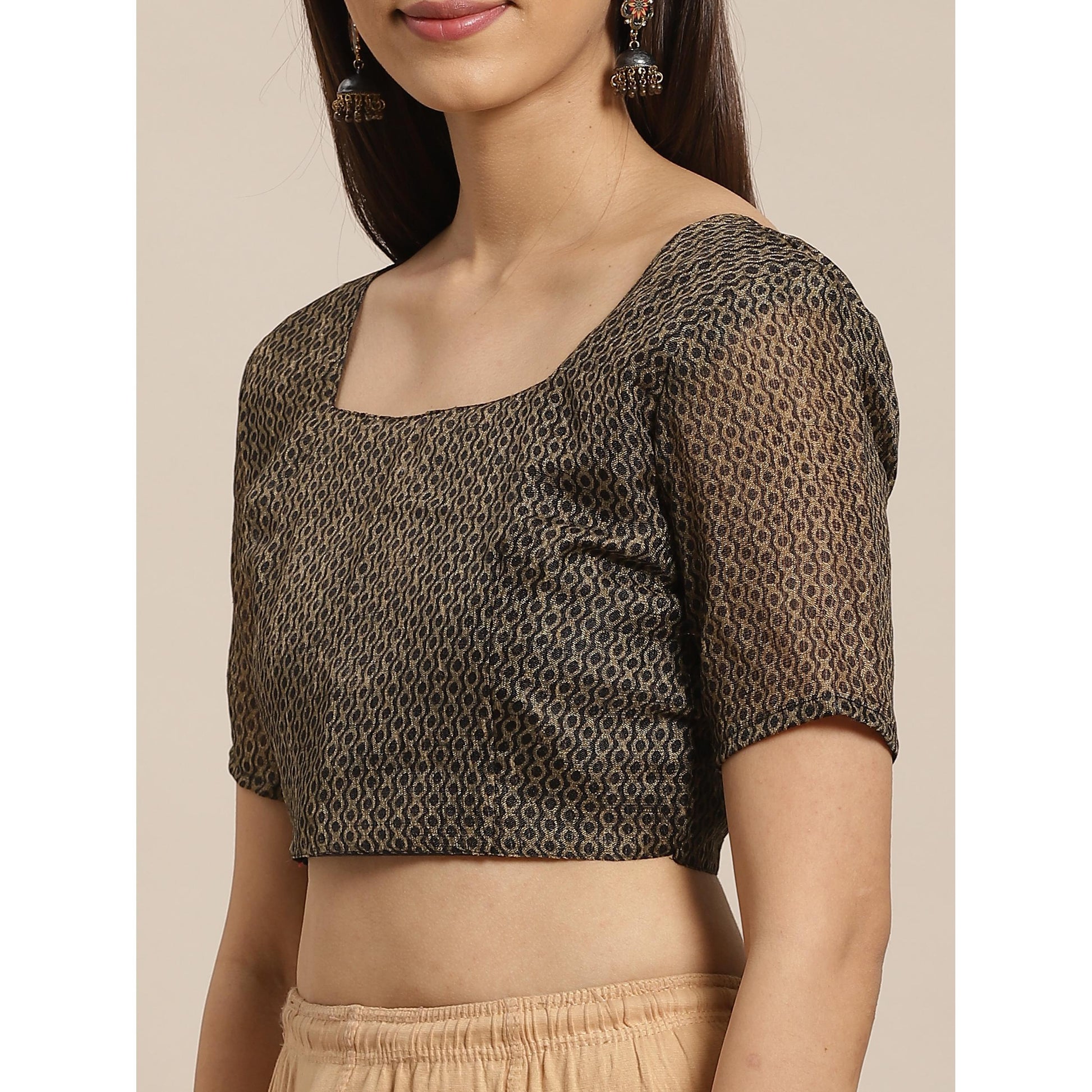 Intricate Grey - Black Colored Casual Wear Printed Silk blend Saree