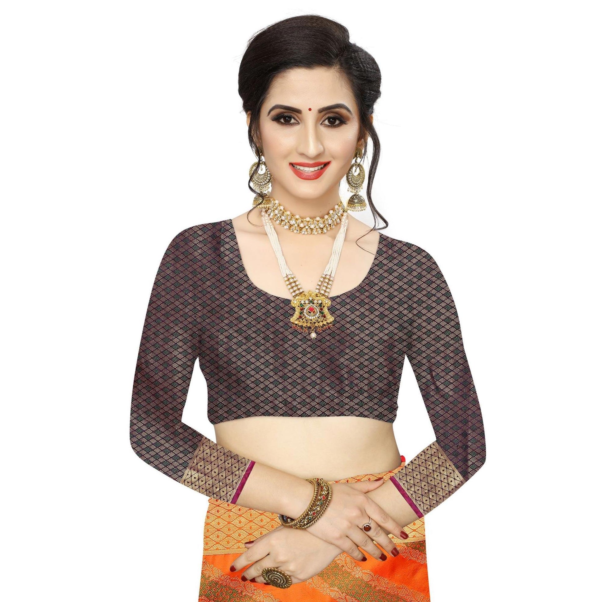 Intricate Orange Colored Festive Wear Woven Art Silk Saree