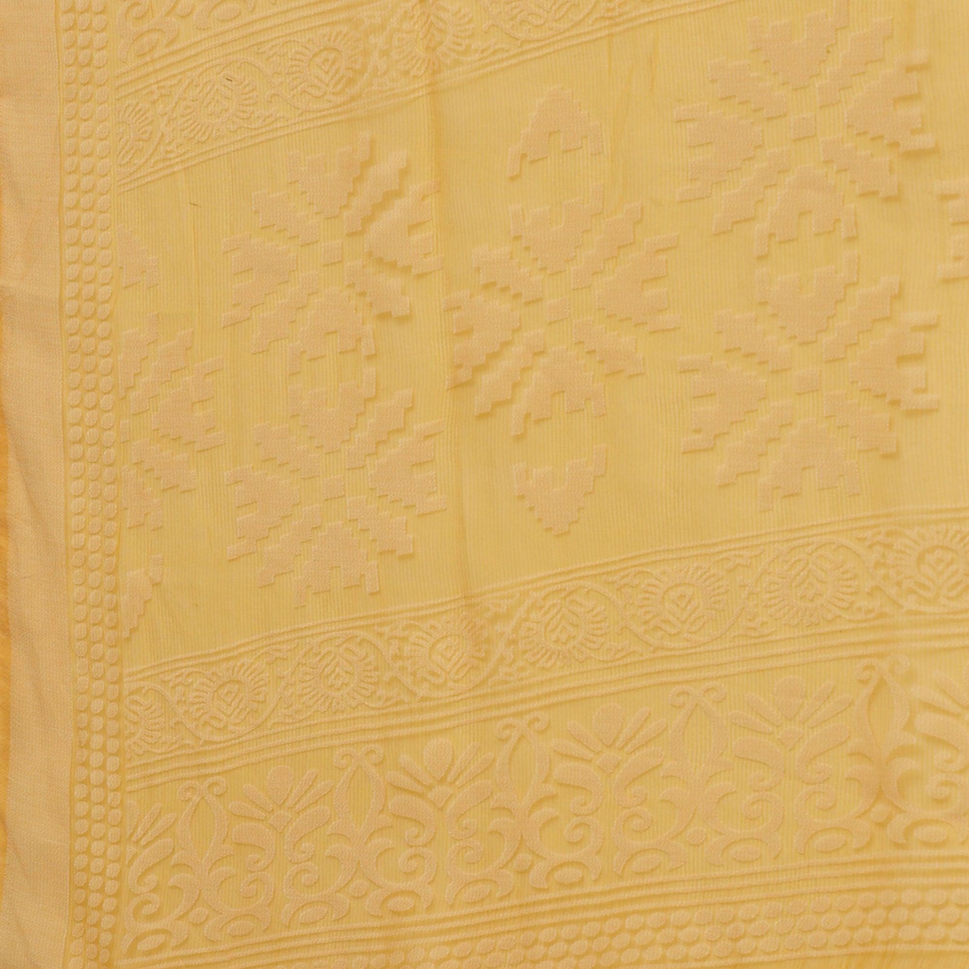 Intricate Orange Colored Party Wear Geometric Brasso Saree