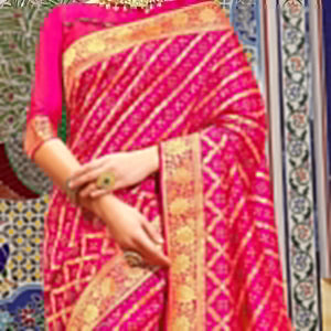 Intricate Pink Colored Festive Wear Woven Handloom Silk Saree