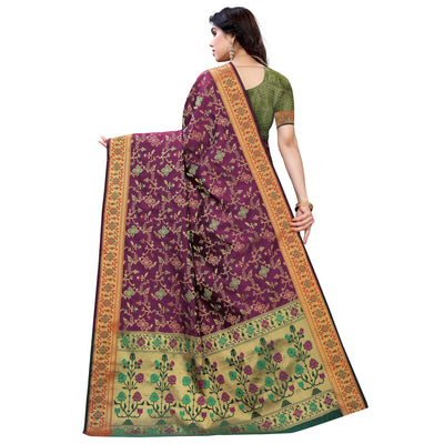 Intricate Purple Colored Festive Wear Woven Silk Saree
