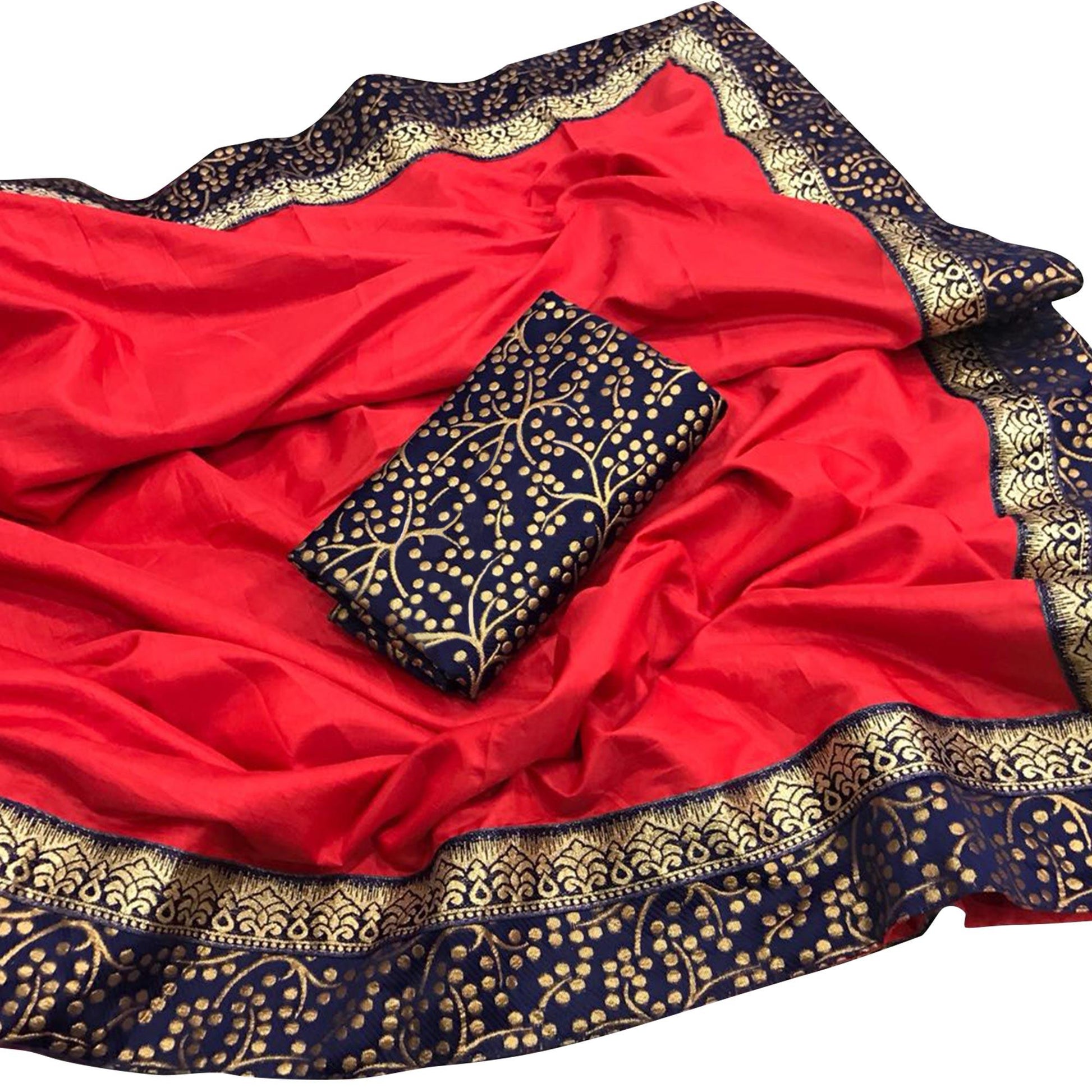 Intricate Red Colored Festive Wear Art Silk Saree