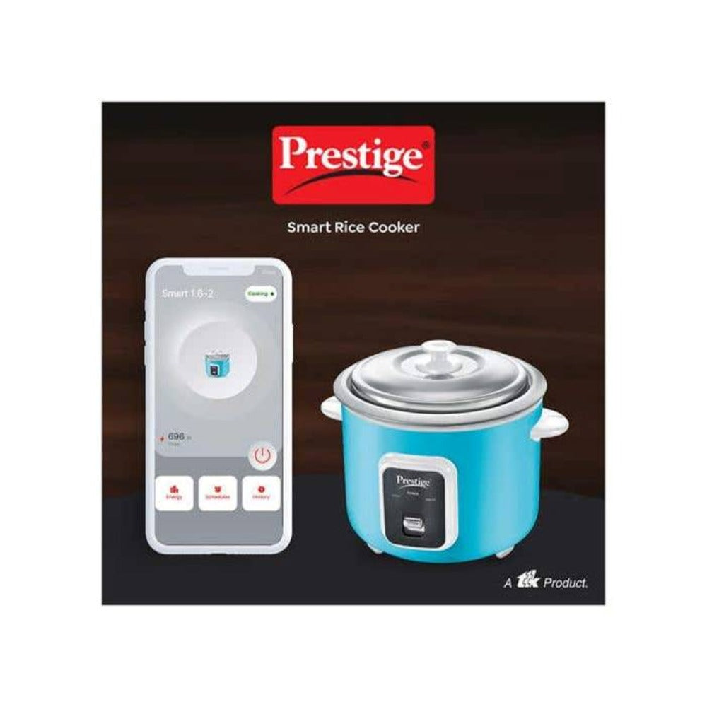 Prestige Delight Smart Internet Enabled 1.8 litre Electric Rice Cooker with Aluminium Cooking Pan  | 700 Watts | Blue
