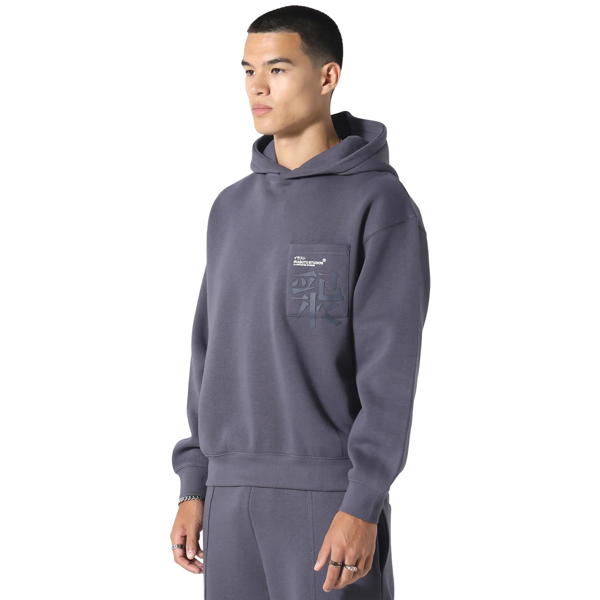 Irasuto Studios Typo Sea Blue Hoodie
