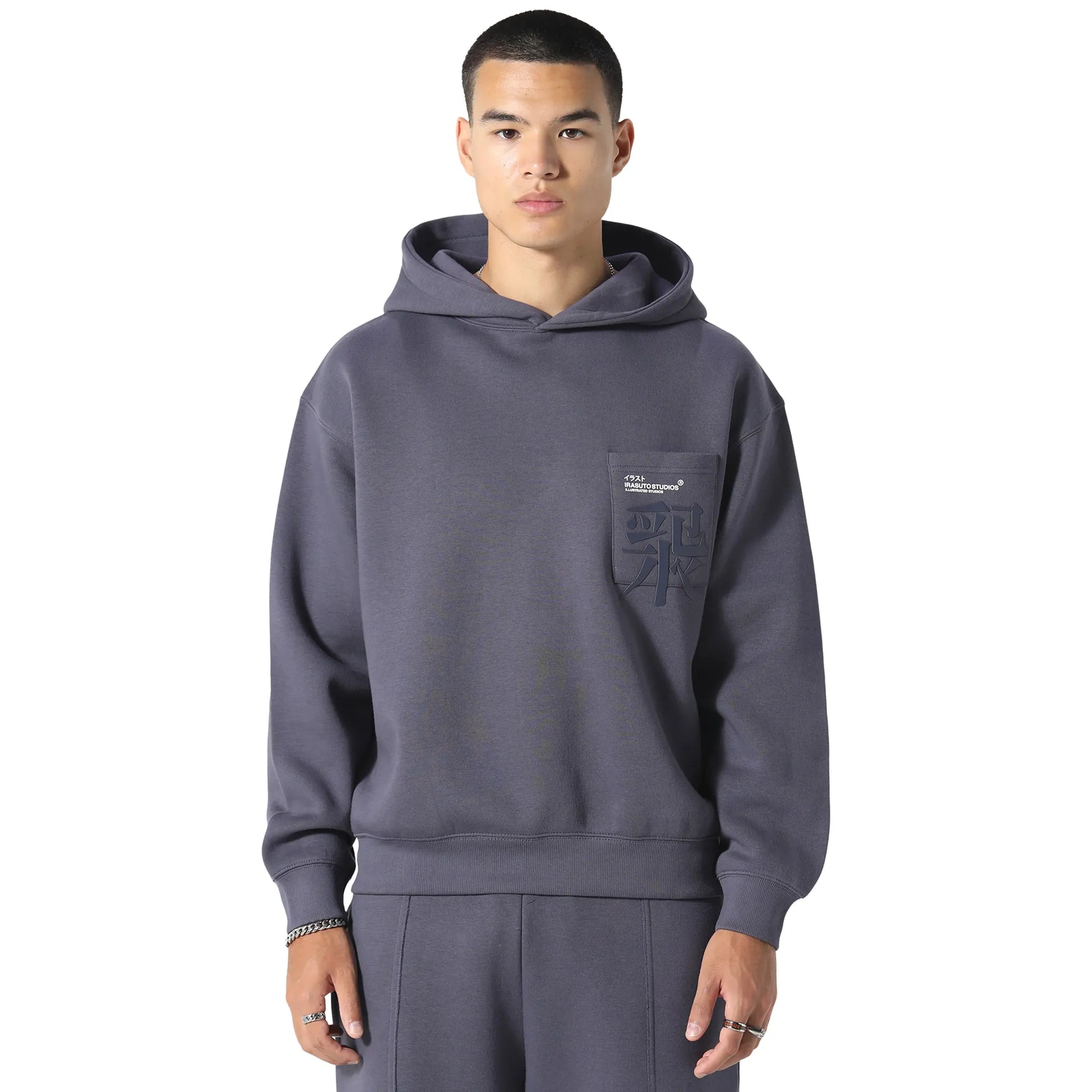 Irasuto Studios Typo Sea Blue Hoodie
